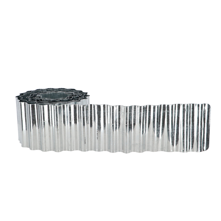 Lawn edging corrugated rolled up