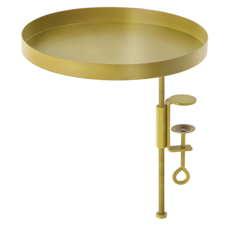 Plateau de rebord de fenêtre rond doré L