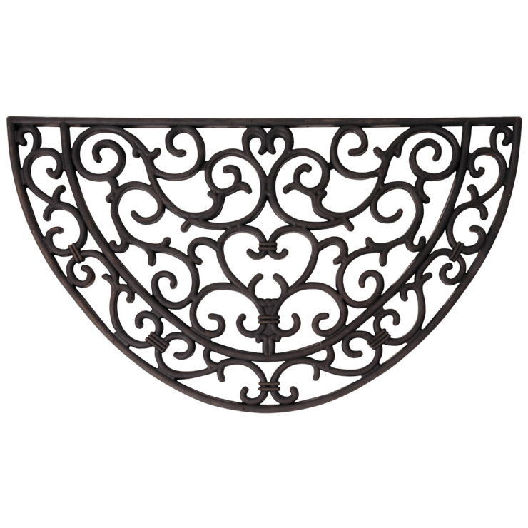 Rubber doormat halfround 68x40cm