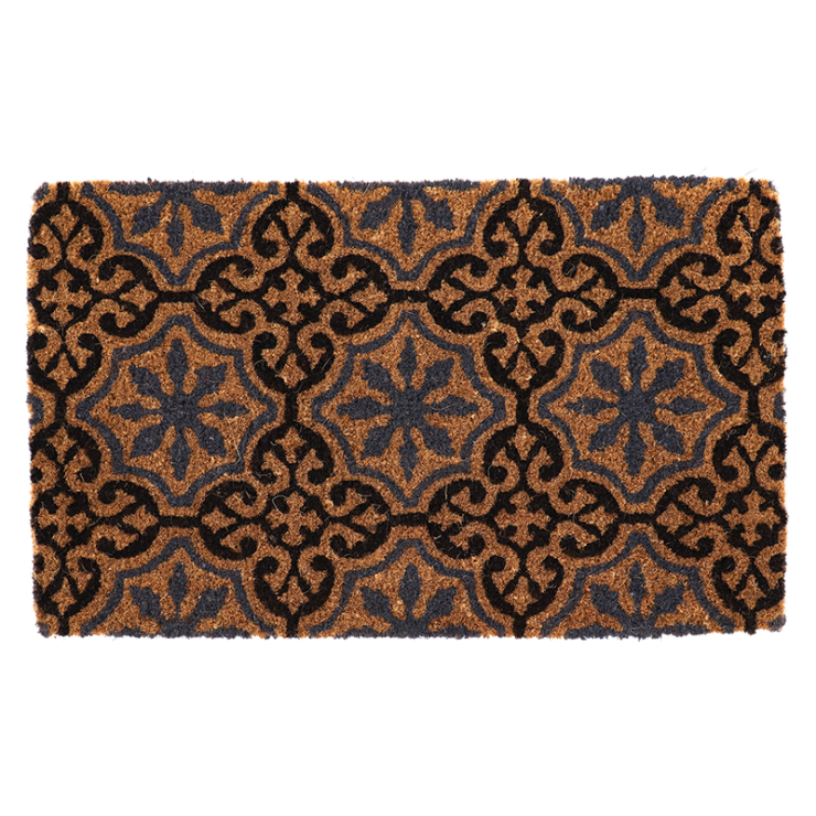 Doormat coir tiles with rosettes