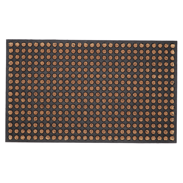 Deurmat rubber/kokos punten L