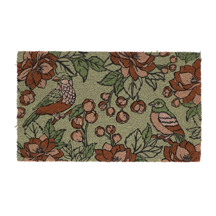 Deurmat kokos floraal groen L