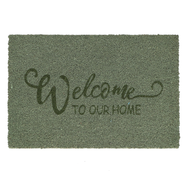 Doormat coir welcome green M