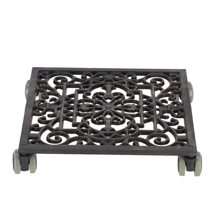 Indoor gietijzeren vierkante klassieke Plantentrolley L