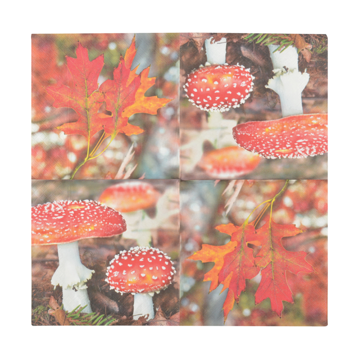 Serviettes en papier champignon/feuille