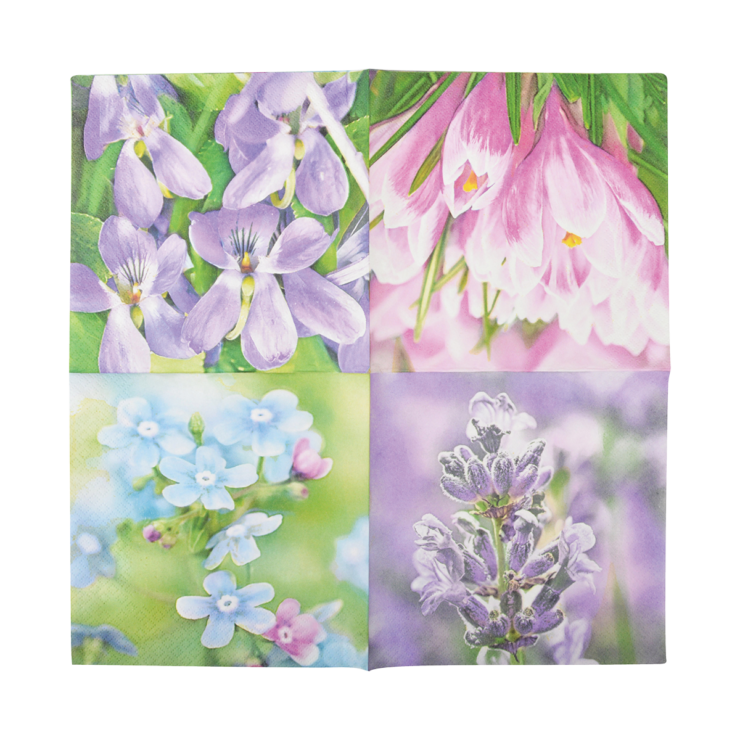 Serviettes en papier fleurs 33x33 cm