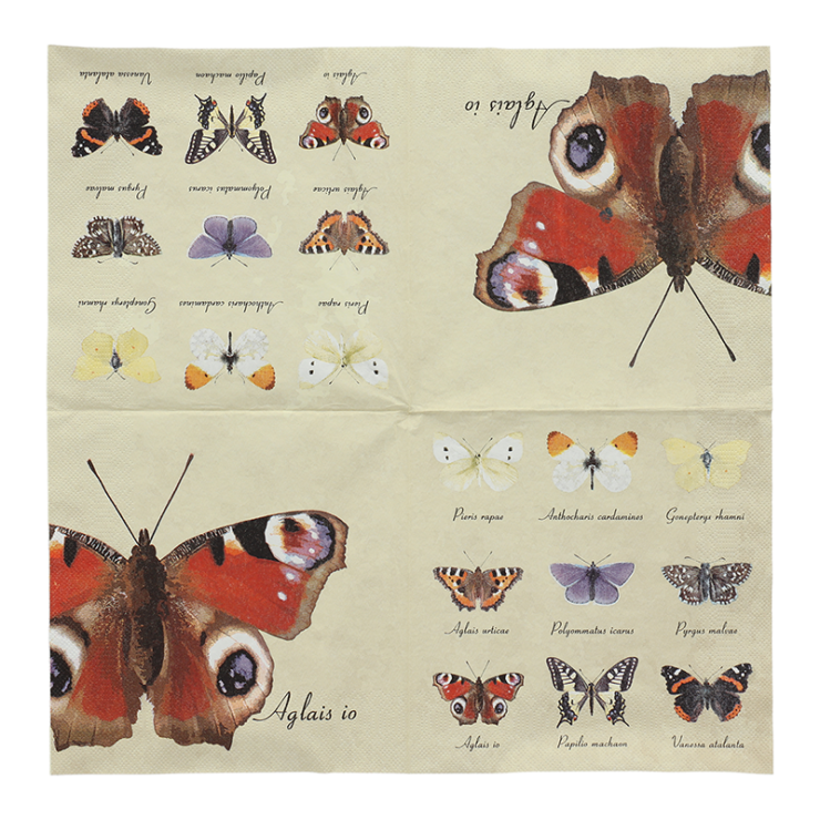 Servetten vlinders 33x33cm