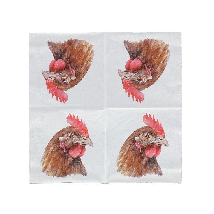 Papieren servetten kip 33x33cm