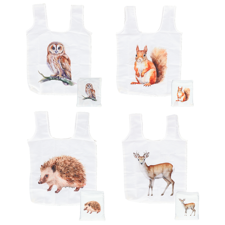 Opvouwbare tas aquarel bos ass.