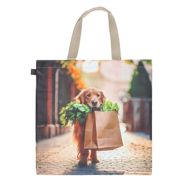 Einkaufstasche einkaufender Hund