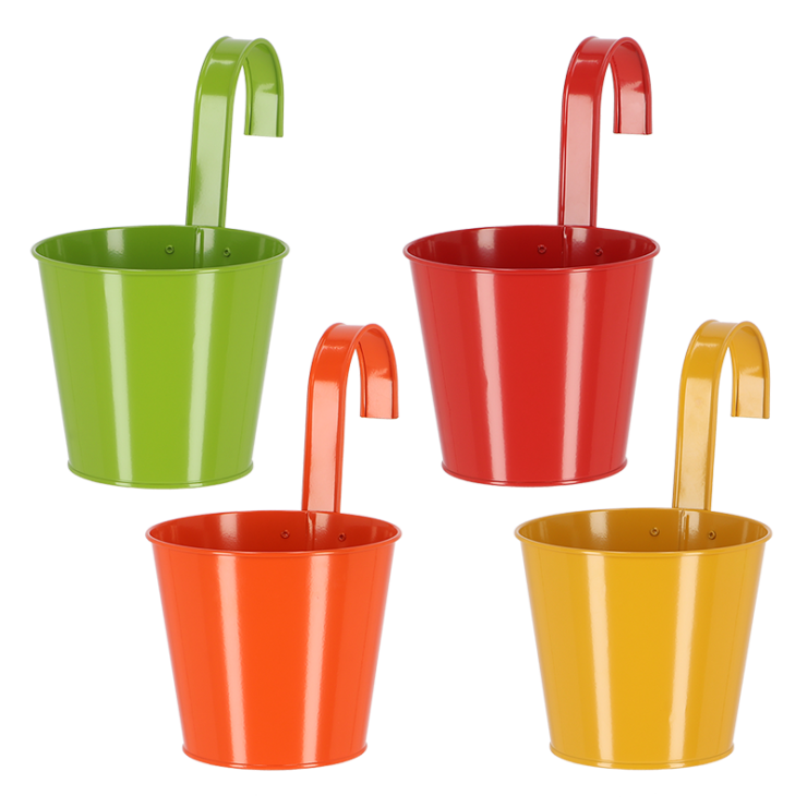 Naturtöne Blumentopf mit Haken ass.