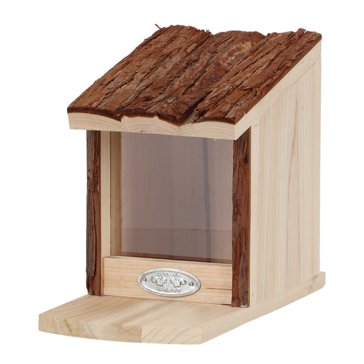 Mangeoire écureuil toît écorce