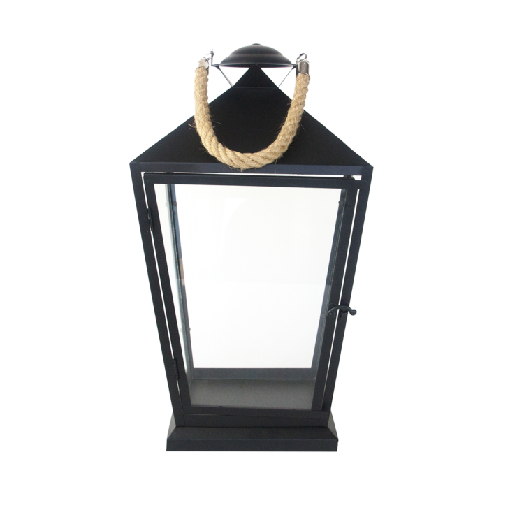 Lanterne noire avec corde M