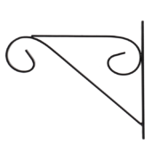 Hanging basket hook with curl S